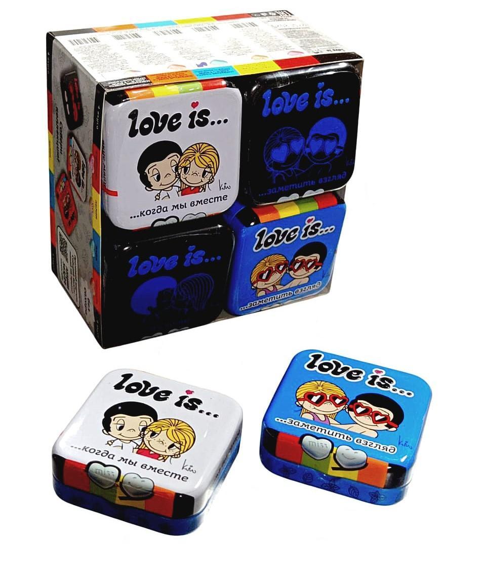 Конфеты Love is… мята в форме сердца освежающие 20 гр., ж/б