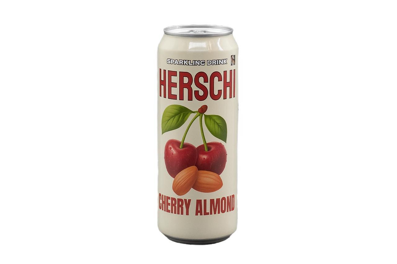 Напиток газированный HERSCHI Cherry Almond вишня миндаль 450 мл., ж/б