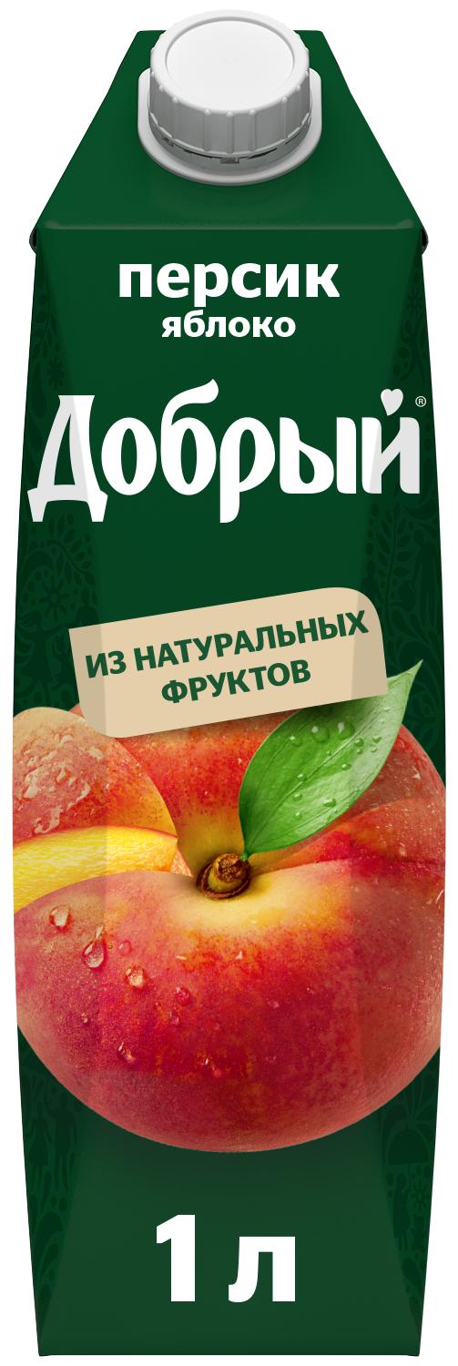 Нектар Добрый Персик-Яблоко 1 л., тетра-пак