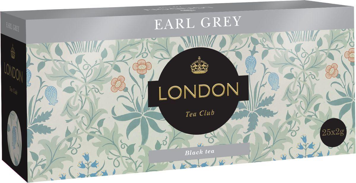 Чай London Tea Club Earl Grey черный, 25 пакетов, 50 гр., картон
