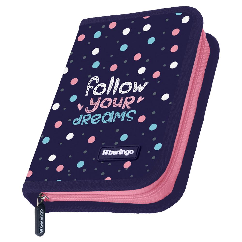 Пенал Berlingo Colored dots 1 отделение 200 х 140 х 40 дополнительная откидная секция полиэстер., пакет