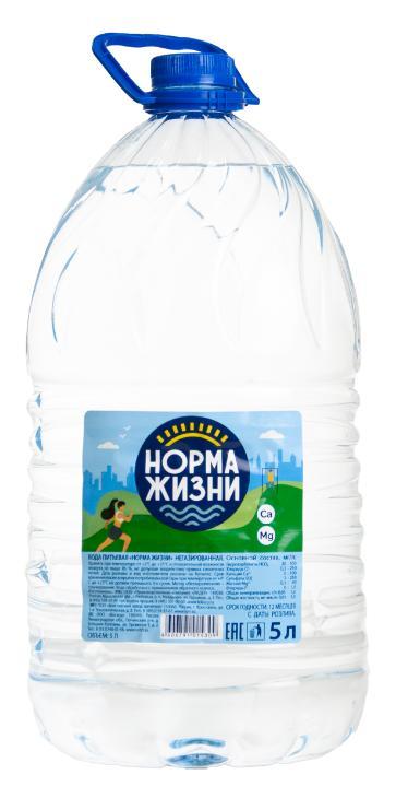 Вода негазированная Норма Жизни 5 л., ПЭТ