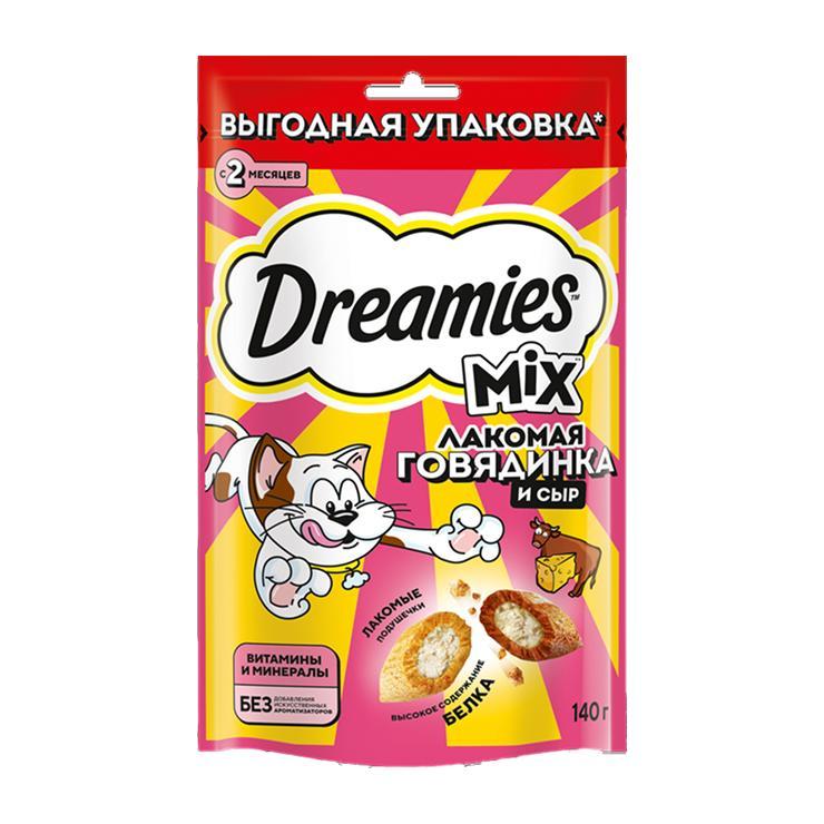Лакомство для кошек Dreamies с добавлением говядина сыр 140 гр., пауч