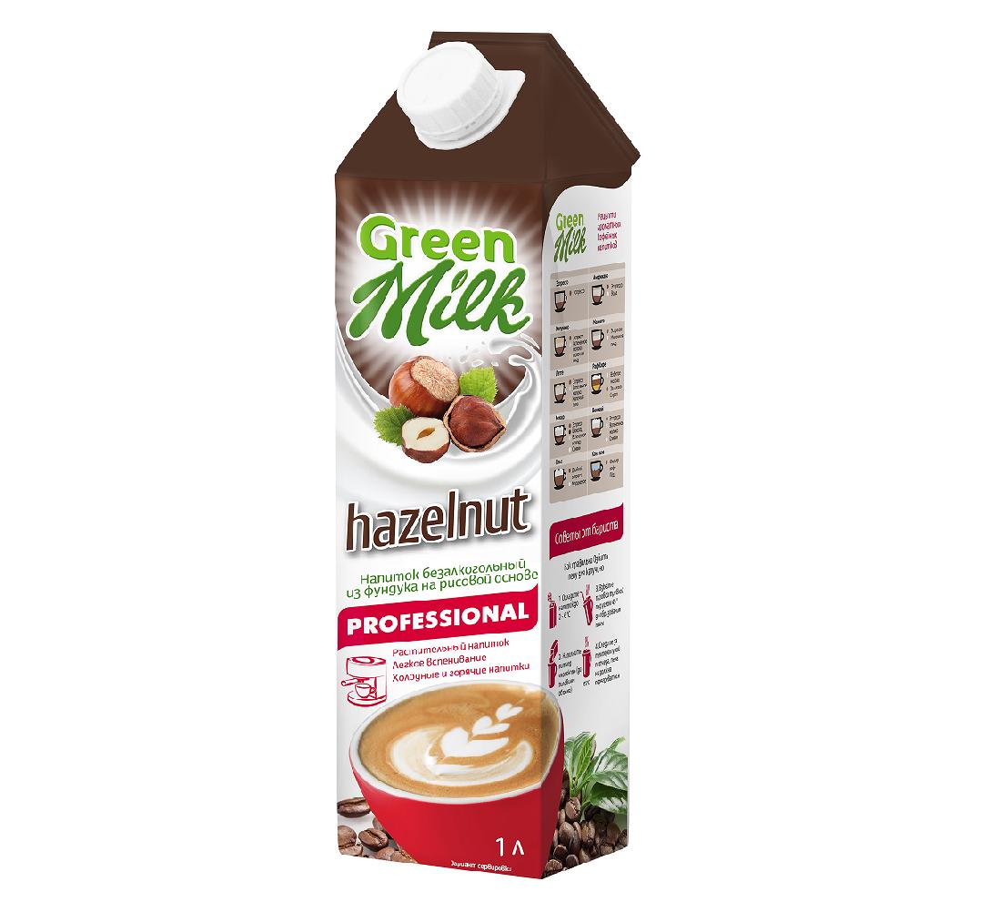 Напиток растительный Green Milk Hazelnut Professional Фундук на рисовой основе 1 л., тетра-пак