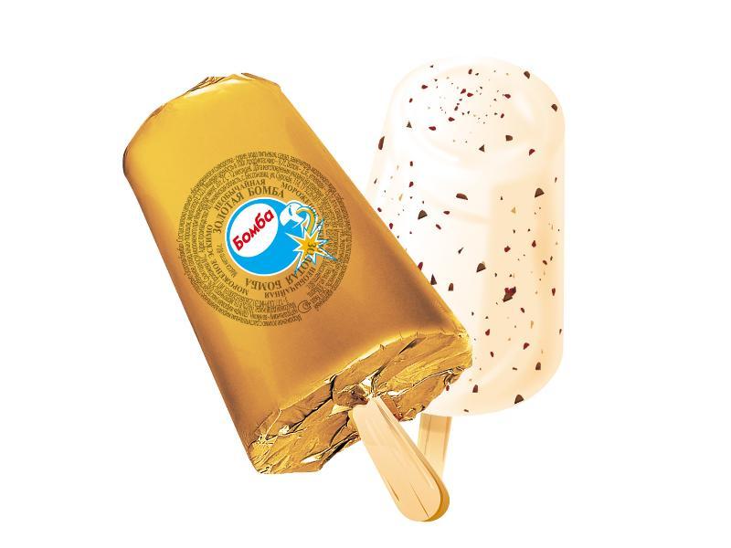 Мороженое Колибри эскимо с шоколадной крошкой Бомба, 80 гр., обертка