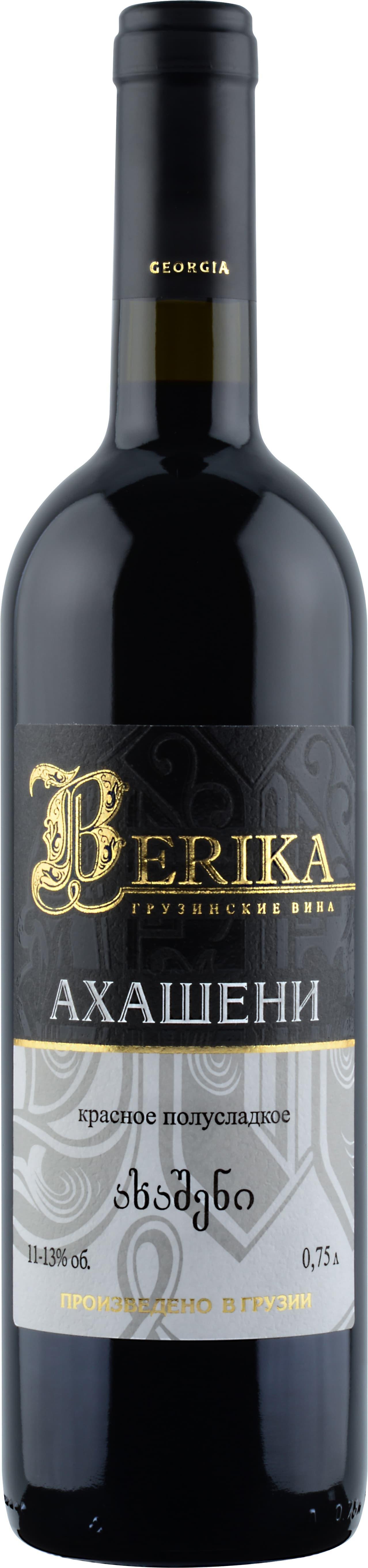 Вино Берика, Ахашени, красное п/сладкое Грузия 750 мл., стекло