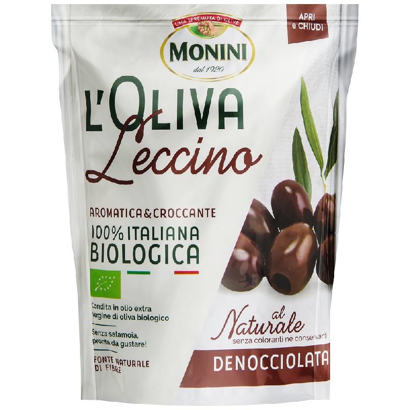 Маслины Monini BIO Leccino без косточки 150 гр., дой-пак