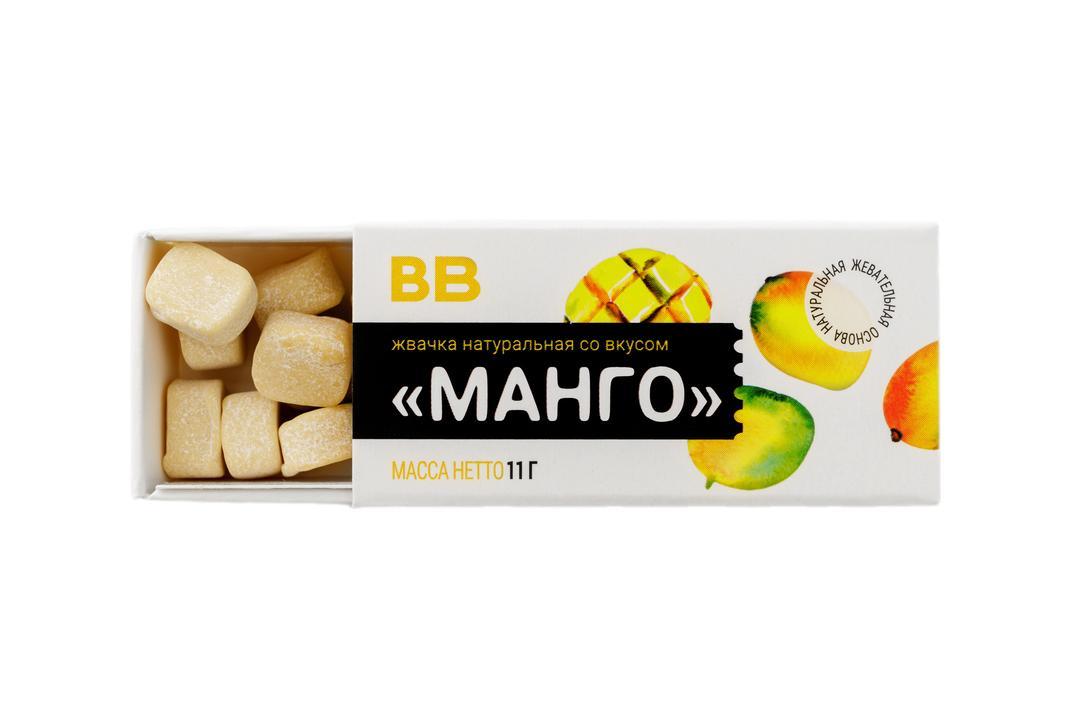 Жевательная резинка ВкусВилл натуральная со вкусом манго 11 гр., картон