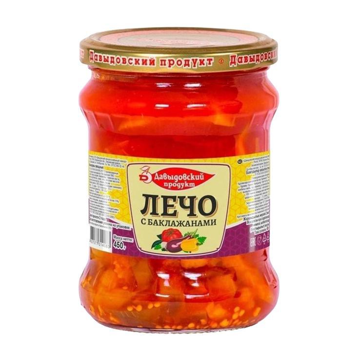 Лечо Давыдовский продукт с баклажанами 450 гр., стекло