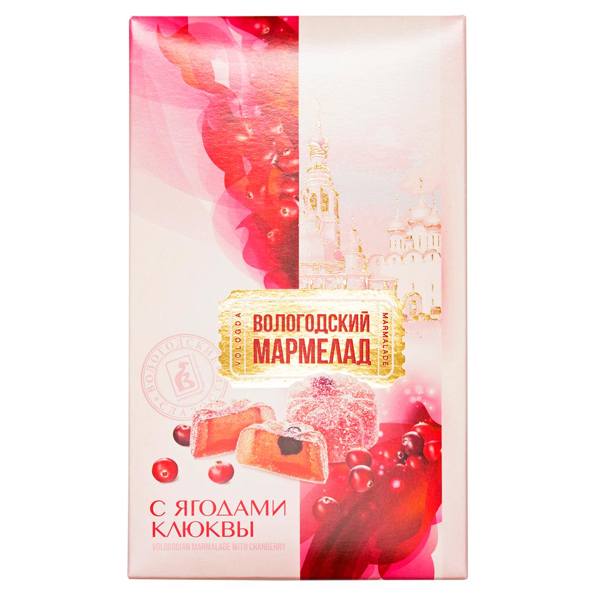 Мармелад Вологодский мармелад с ягодами клюквы 270 гр., картон