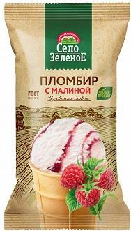 Мороженое Село Зеленое Малина 15% 70 гр., флоу-пак