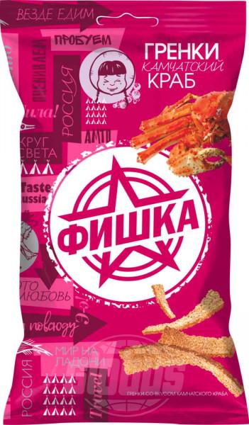 Сухарики Фишка со вкусом камчатского краба 40 гр., флоу-пак