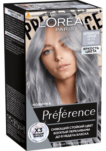 Краска для волос L'Oreal Paris Preference 10,112 Сереб-Сер Сохо, 245 гр., картон