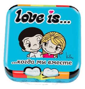 Конфеты Love is Сердце со вкусом мяты 20 гр., ж/б