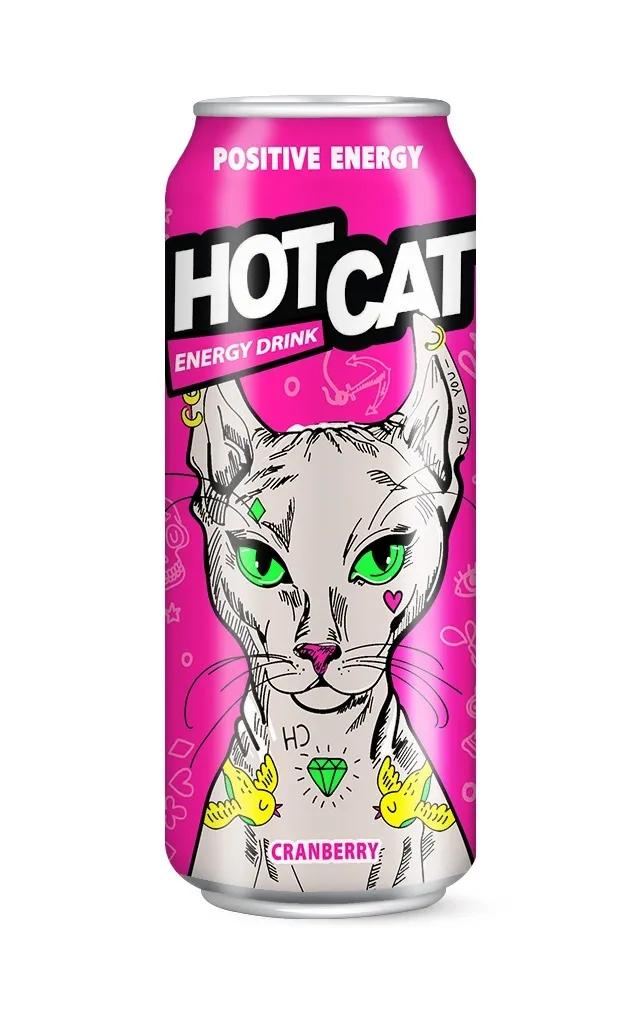 Напиток энергетический HotCat Кренберри, 450 мл., ж/б