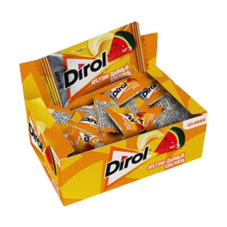 Резинка жевательная Dirol арбуз дыня две подушечки 272 гр., флоу-пак