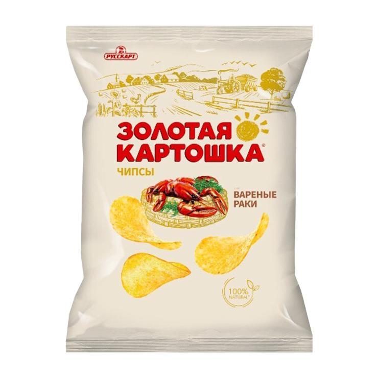 Чипсы из картофеля Золотая Картошка вареные раки 85 гр., флоу-пак