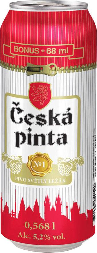 Пиво Ceska Pinta Svetly Lezak светлое 5,2% 568 мл., ж/б