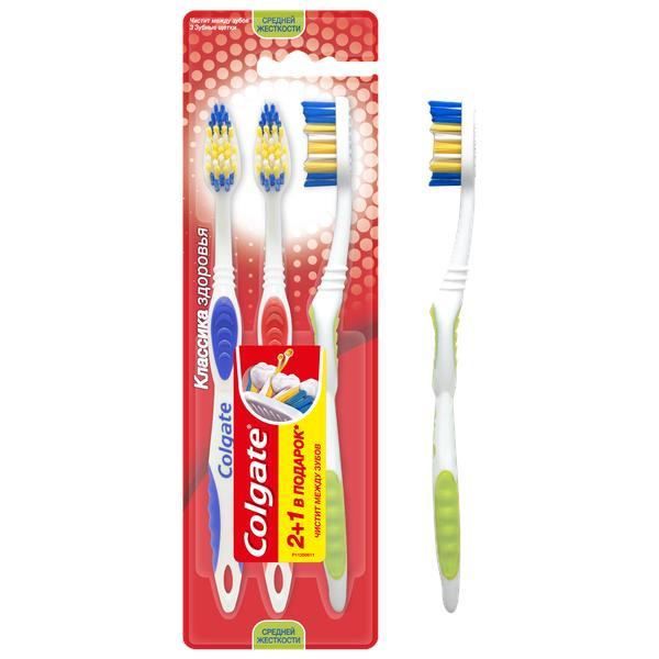 Зубная щетка средней жесткости Colgate Классика здоровья, блистер