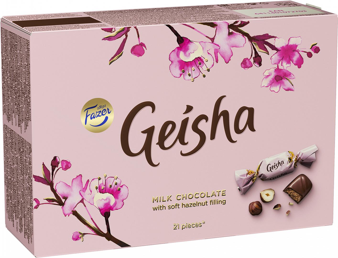 Конфеты Geisha шоколадные с тертым орехом, 150 гр., картон