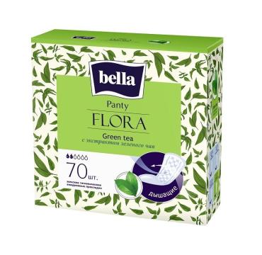 Прокладки ежедневные с экстрактом зеленого чая 70 шт., Bella Panty Flora Green tea, картонная коробка