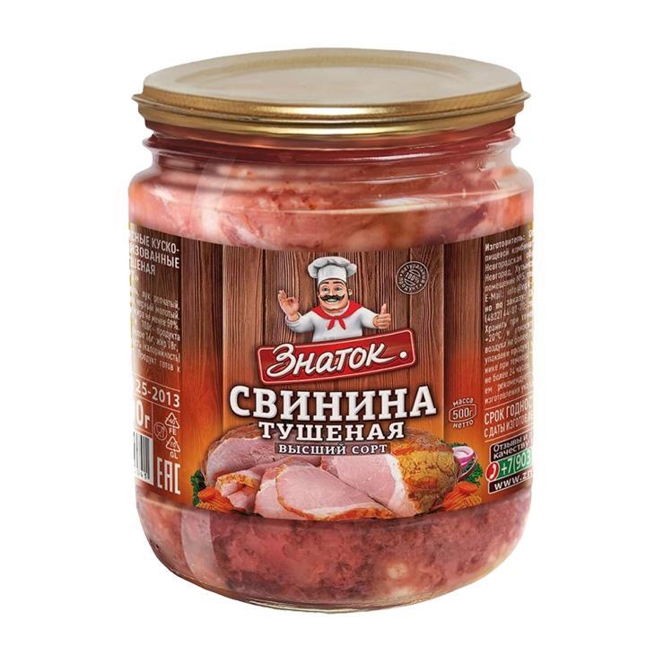 Свинина тушеная Знаток 500 гр., стекло