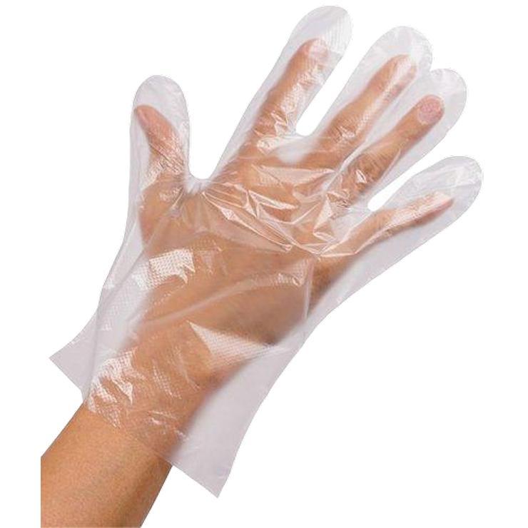 Перчатки одноразовые размер L  12 мкм 50 пар прозрачные ПЭ., картон