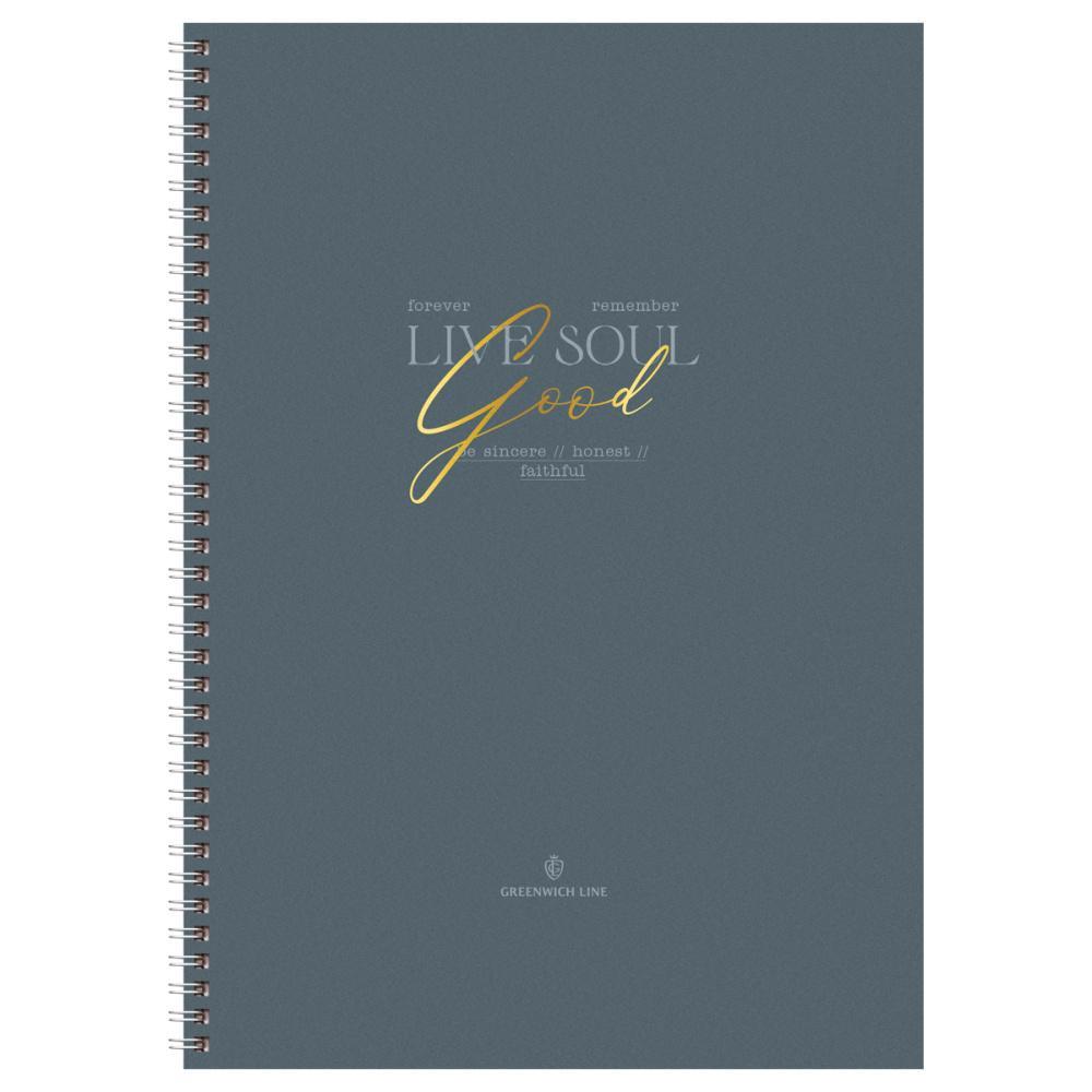 Тетрадь Greenwich Line Honestum  А4 клетка на гребне 80 листов 80 г/м2 матовая ламинация тиснение фольгой, пакет