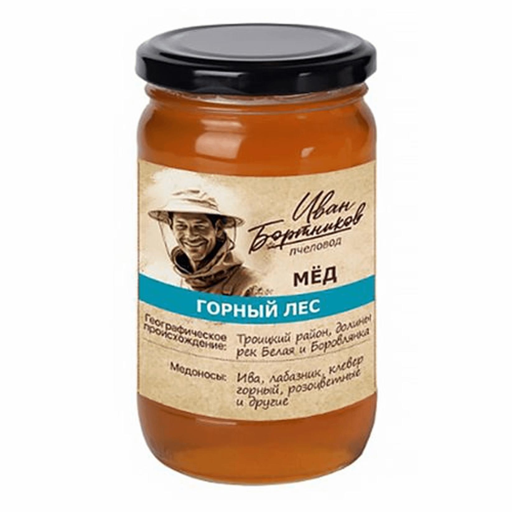 Мед Пчеловод Иван Бортников Горный лес 500 гр., стекло