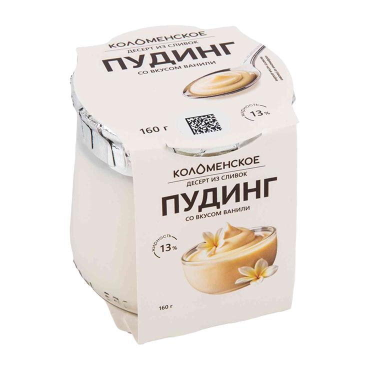 Десерт из сливок Коломенское пудинг ваниль 13% 160 гр., стекло