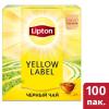 Чай Lipton Yellow Label черный 100 пакетиков, 200 гр., картон
