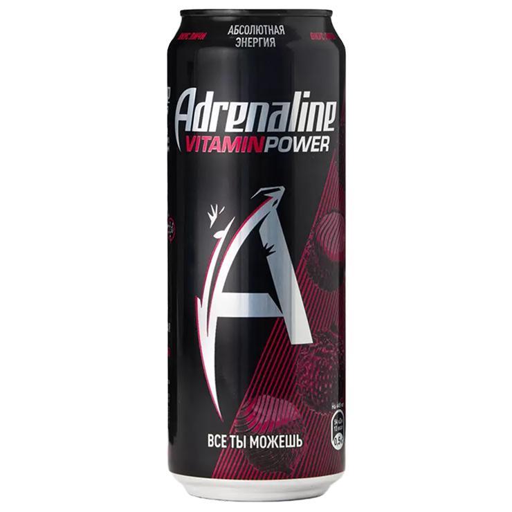 Напиток энергетический Adrenaline Rush Vitamin Power со вкусом личи 449 мл., ж/б