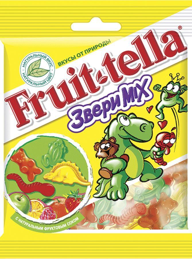 Мармелад жевательный Fruit-tella звери mix 70 гр., флоу-пак