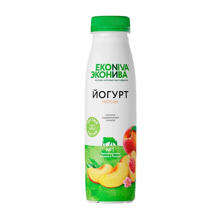 Йогурт питьевой ЭкоНива Fitness Line с персиком 2,5% 300 гр., ПЭТ