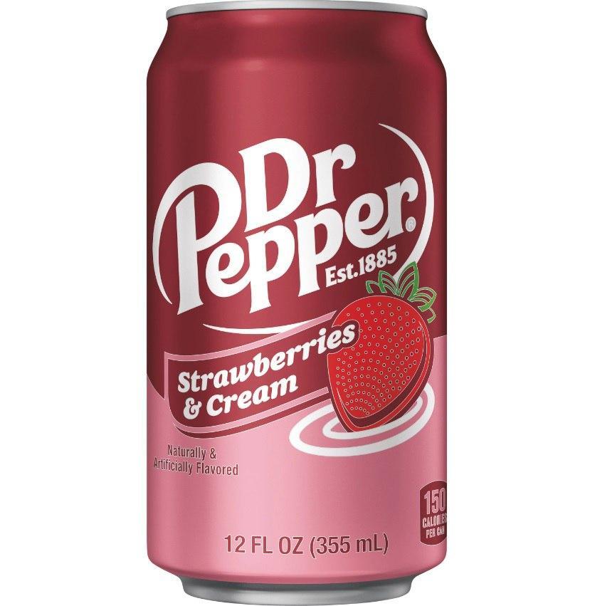 Напиток газированный Dr. Pepper Strawberries Cream США 355 мл., ж/б