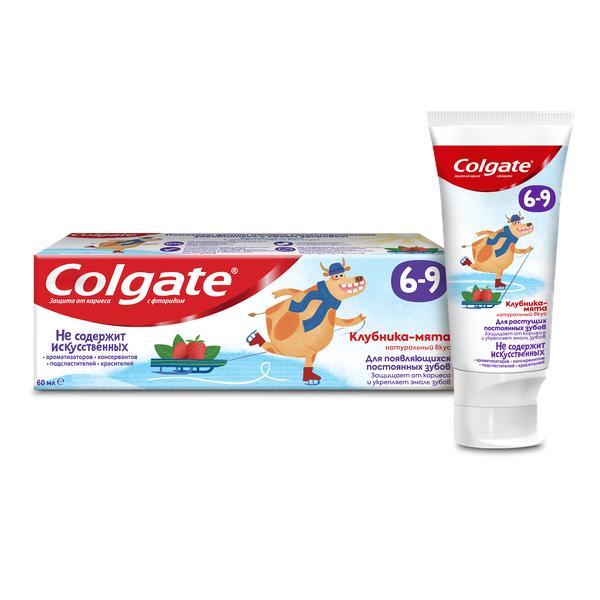 Паста зубная детская Colgate 6-9 Клубника-мята с фторидом 60 мл., картон