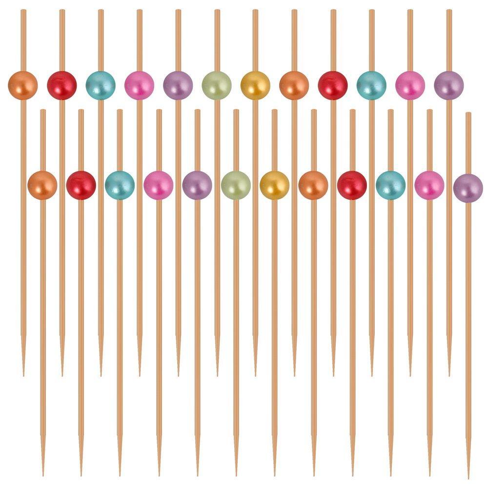 Шпажки для канапе Мультидом яркие бусинки 24 штуки 12 см., пакет