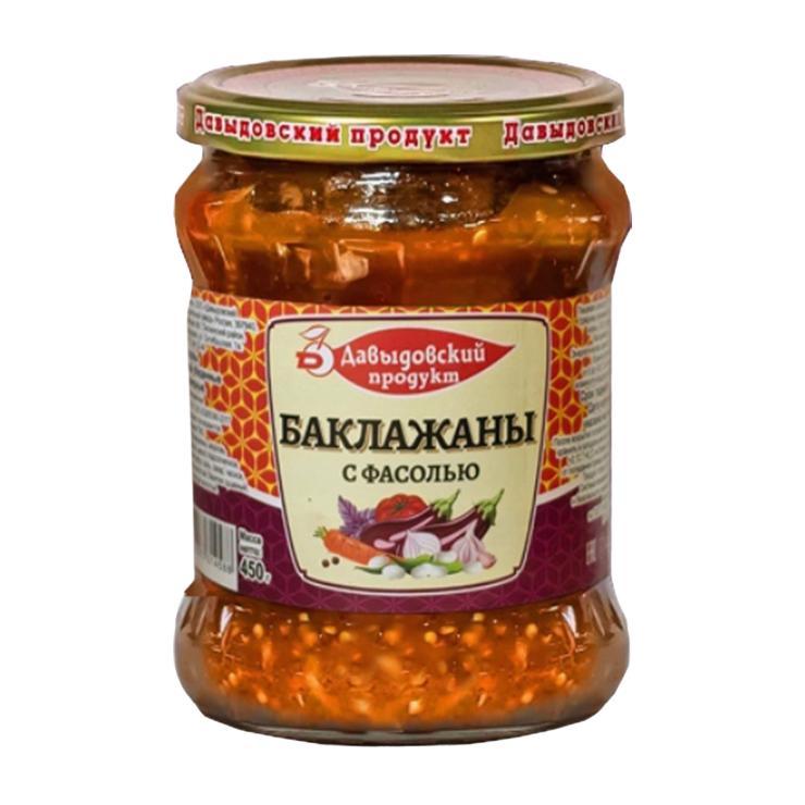 Баклажаны Давыдовский продукт с фасолью 450 гр., стекло