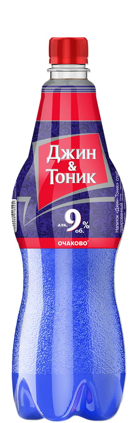 Коктейль Очаково Джин & Тоник слабоалкогольный 9,0%, 1 л., ПЭТ