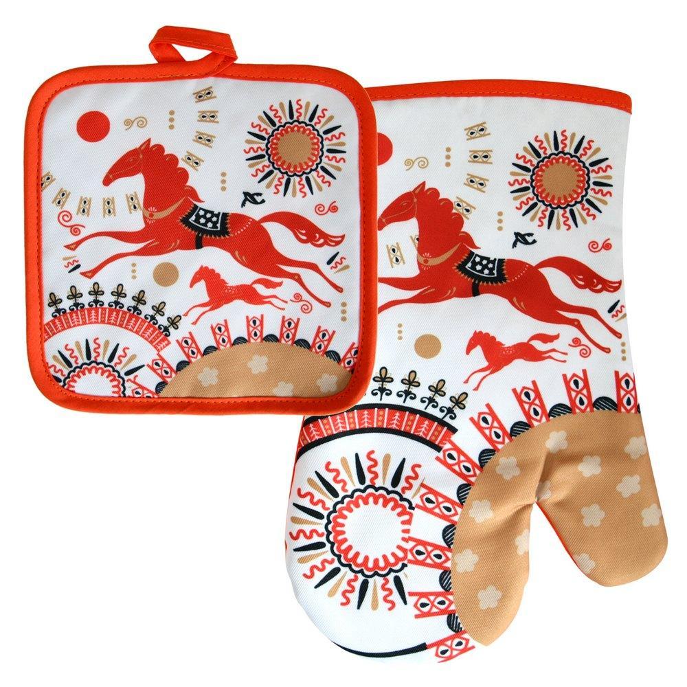 Прихватка с рукавицей Мультидом сивка-Бурка набор из 2-х предметов прихватка 17х17 см рукавица 17х27 см 3 дизайна, пакет