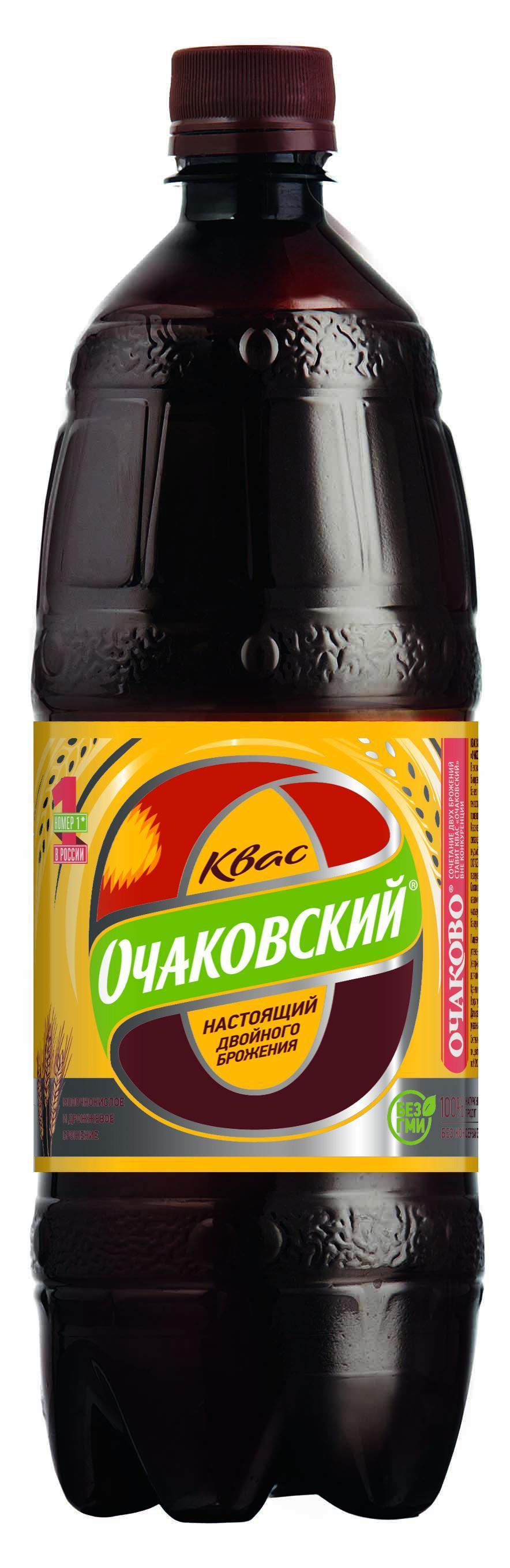 Квас Очаковский хлебный пастеризованный, 1 л., ПЭТ