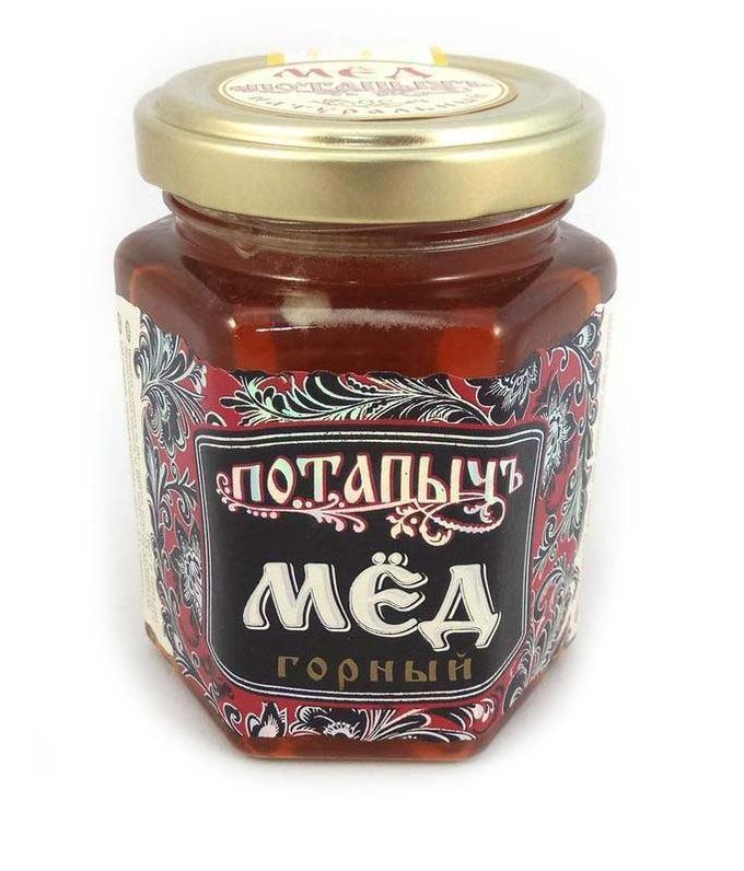 Мёд Потапыч натуральный горный, 250 гр, стекло