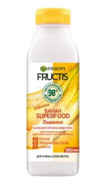 Бальзам-ополаскиватель для очень сухих волос Garnier Fructis Superfood Банан, 350 мл., пластиковая бутылка