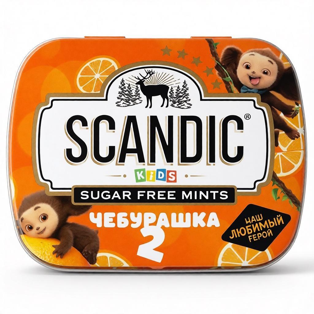 Драже Scandic без сахара со вкусом апельсин 14 гр., ж/б