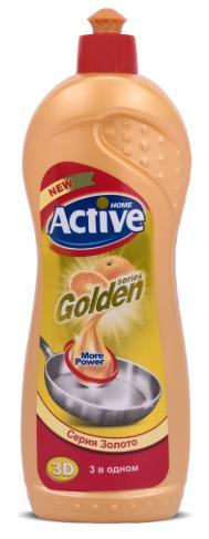 ACTIVE Гель для мытья посуды 750мл "Gold" Апельсин