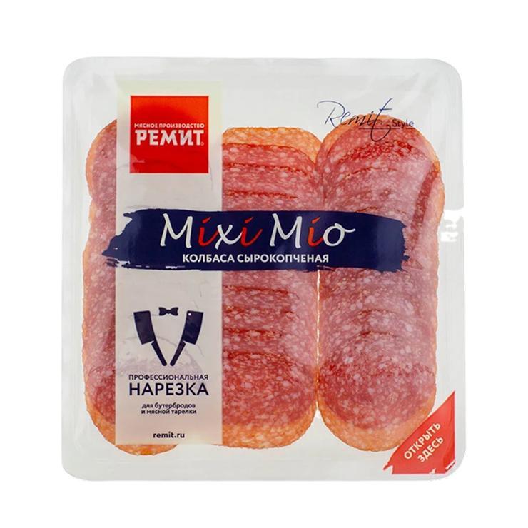 Колбаса сырокопченая Ремит Mixi Mio ассорти нарезка 100 гр., вакуум