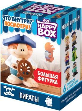Карамель Happy Box в коробочке, Пираты Фигурка, 18 гр., картон