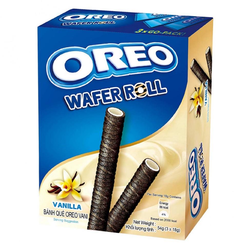 Трубочки вафельные Oreo Wafer Roll Vanilla 54 гр., картон