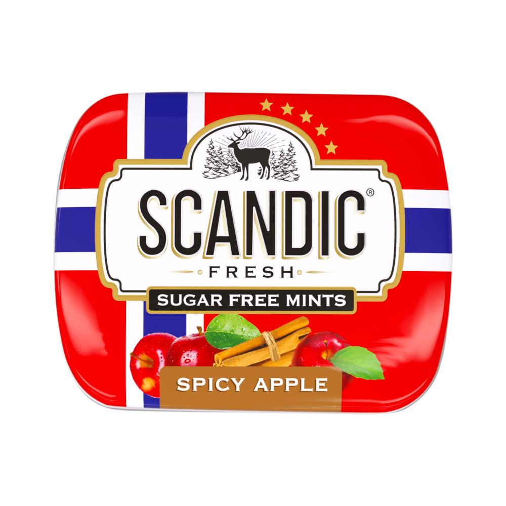Драже Scandic Пряное яблоко освежающие без сахара 14 гр., ж/б