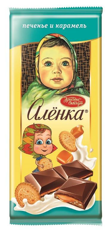 Шоколад Алёнка печенье и карамель 87 гр., флоу-пак